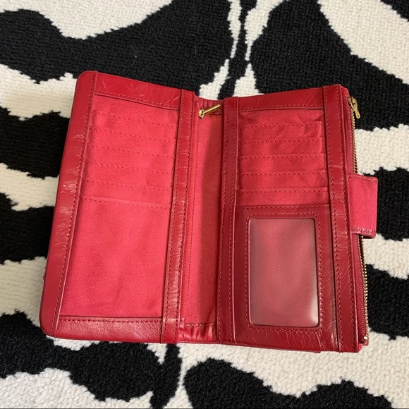 Fossil Red Leather Trifold Wallet Large - Picture 7 of 16